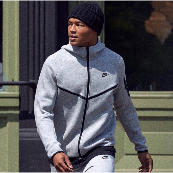 NIKE SPORTSWEAR TECH FLEECE GREY BLACK MEN'S FULL-ZIP HOODIE CU4489-063 SIZE XXL - Picture 1 of 10